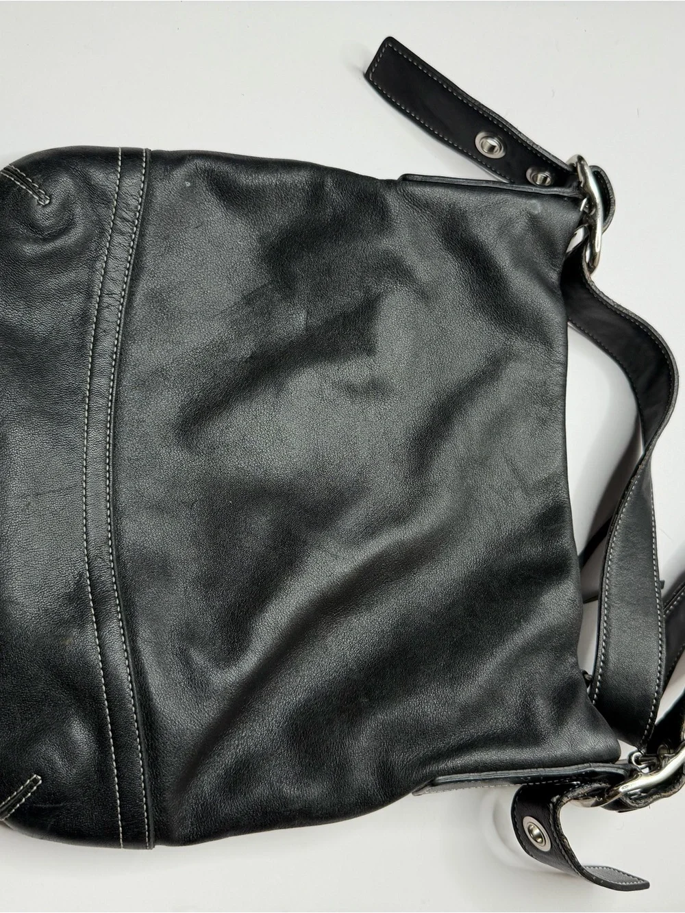 Coach vintage Soho Slim Black Leather Shoulder Bag with Tassel